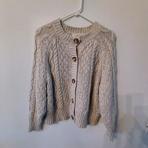 Universal Thread Cable Knit Cardigan Sweater Chunky Cozy Grandpa Style XXL